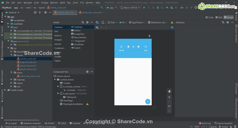 Code đồ án,App Android,Code Android Studio,appnghenhac,codeappnghenhac,fullcodeappnghenhac